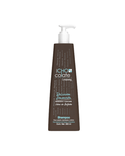 Shampoo chocolate repara el cabello maltratado y teñido, restaura la fortaleza y elasticidad 300ml - Loquay