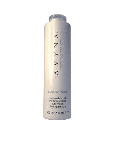 Platino Shampoo elimina los reflejos amarillos de los cabellos canosos, rubios y platinados 500ml - AVYNA