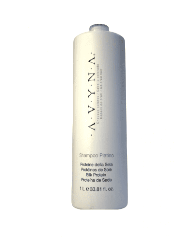 Platino Shampoo elimina los reflejos amarillos de los cabellos canosos, rubios y platinados 1L - AVYNA